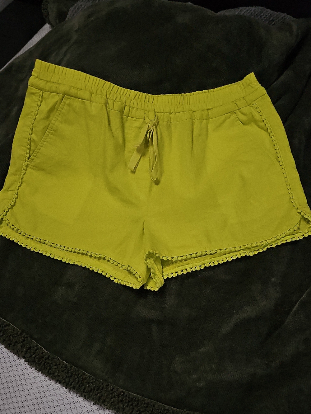 LOFT Lemon Yellow Pom-Trim Drawstring Athletic Shorts